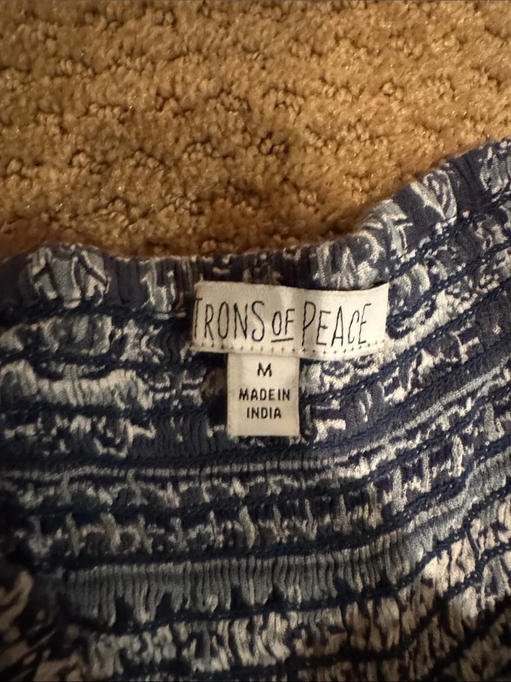 Navy Blue Printed Smocked Waist Shorts sz m